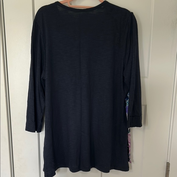 Chico's Navy Tunic with Purple Floral Design - Picture 6 of 8